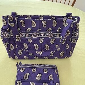 Vera Bradley Purple Paisley Shoulder Bag and Wallet